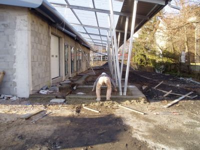 Préparation sol auvent arrière - Patrice Migairou Architecte d'intérieur CFAI